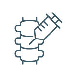 Vertebrae with a needle icon, Lumbar Pucture Optional, MoonStone Study, Multiple Sclerosis, MS 
