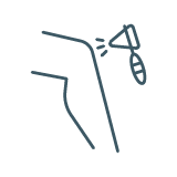 Knee and reflex hammer icon, Neurological Exam, MoonStone Study, Multiple Sclerosis, MS 